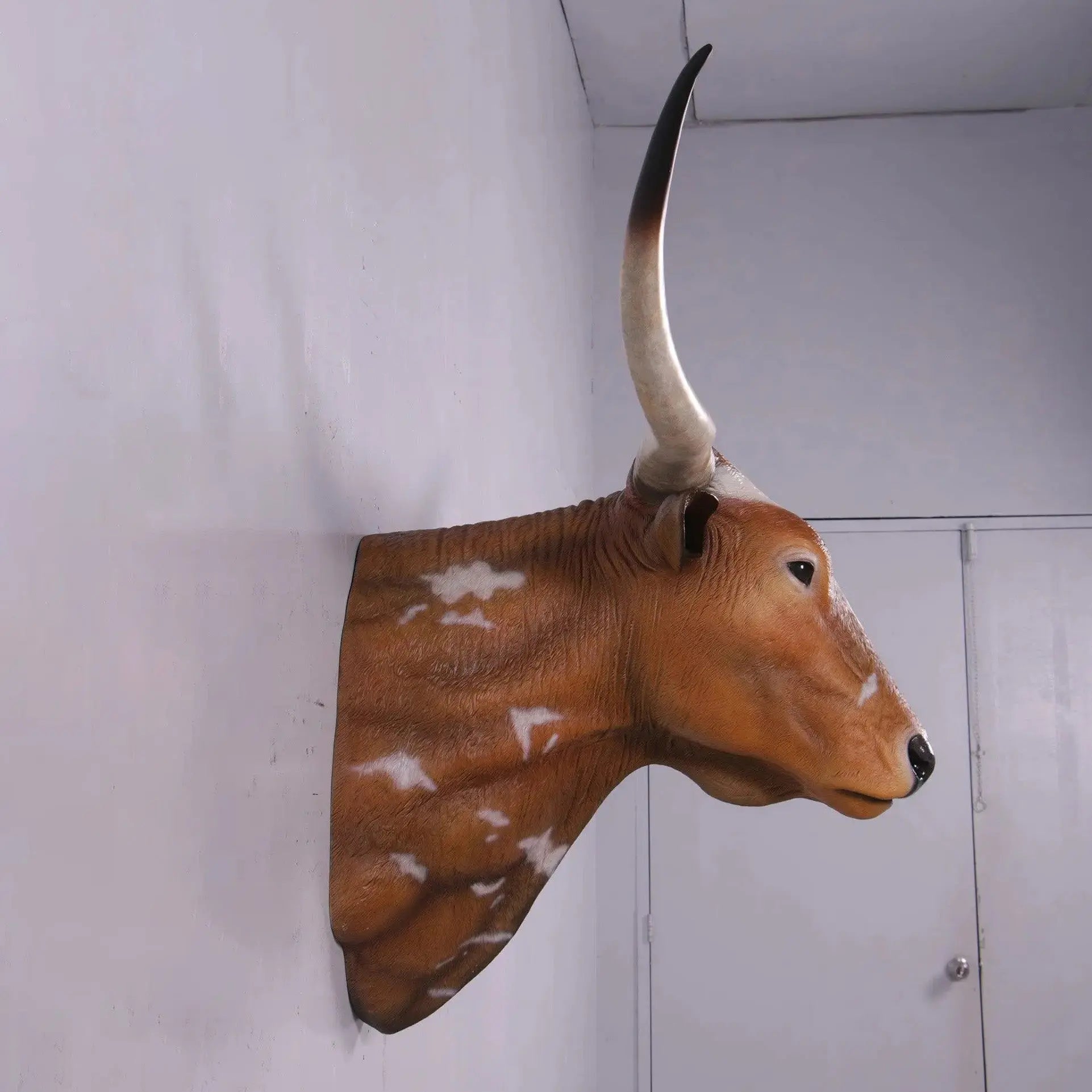 Texas Long Horn Head Life Size Statue A0542-160122-H