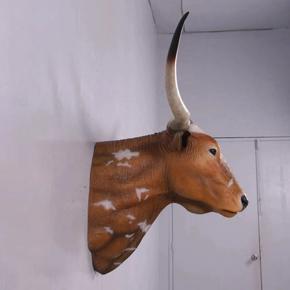 Texas Long Horn Head Life Size Statue A0542-160122-H
