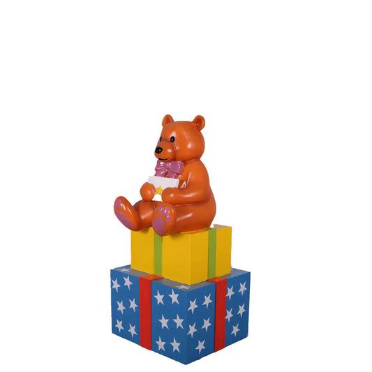 Presents with Bear Life Size Statue S0116-160125-H