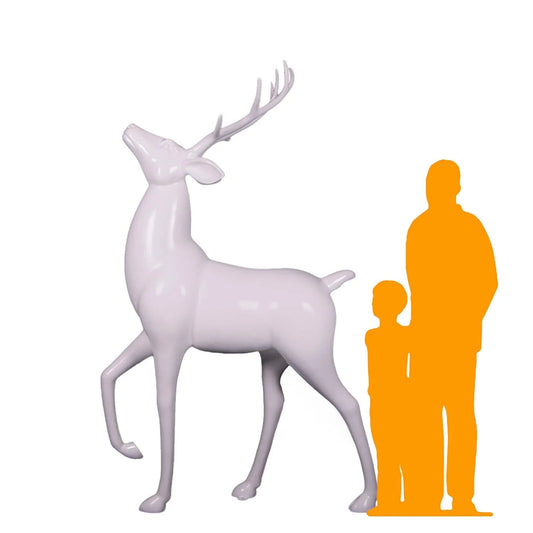 White Royal Stag Reindeer Statue