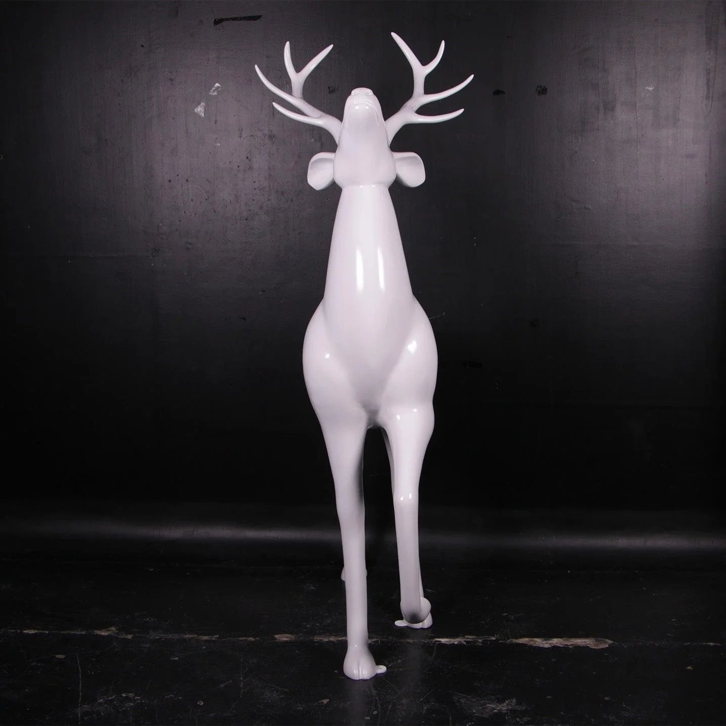 White Royal Stag Reindeer Statue