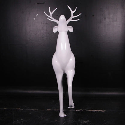 White Royal Stag Reindeer Statue