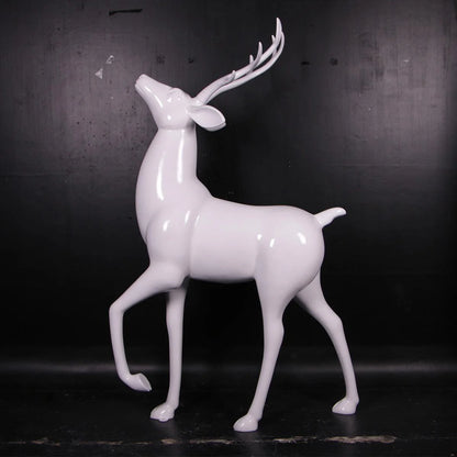 White Royal Stag Reindeer Statue