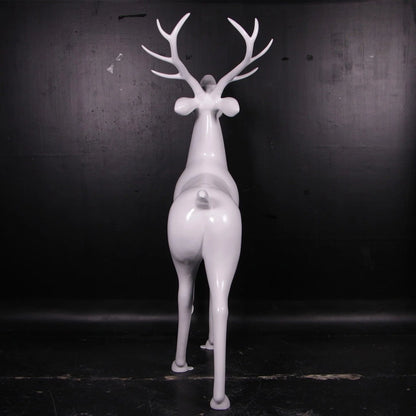 White Royal Stag Reindeer Statue