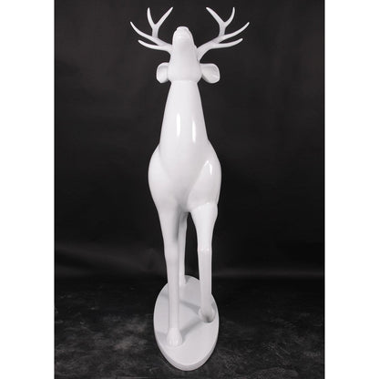 White Royal Stag Reindeer With Base Statue - LM Treasures Prop Rentals 