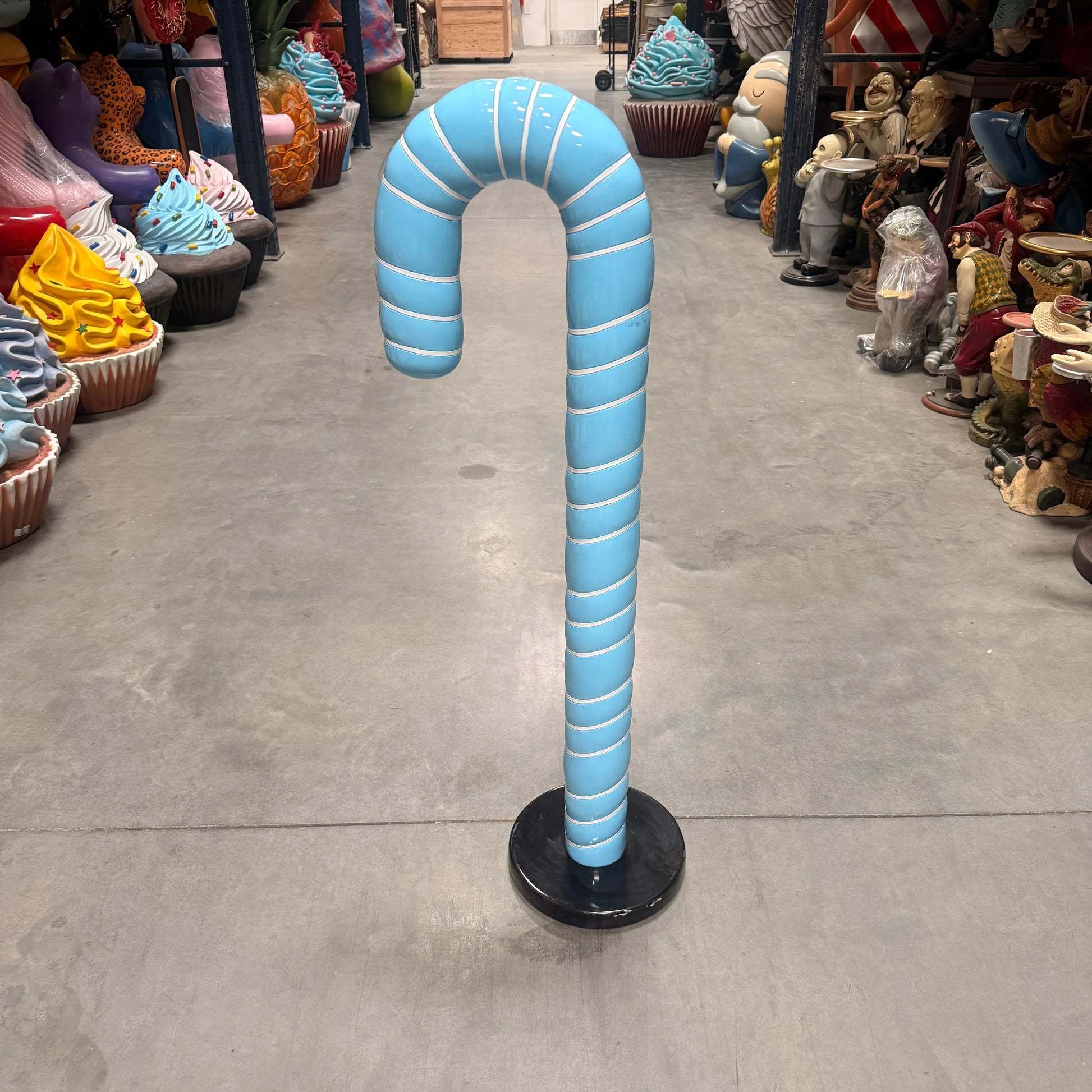 Small Blue Cushion Candy Cane Statue S0094B-160216-H