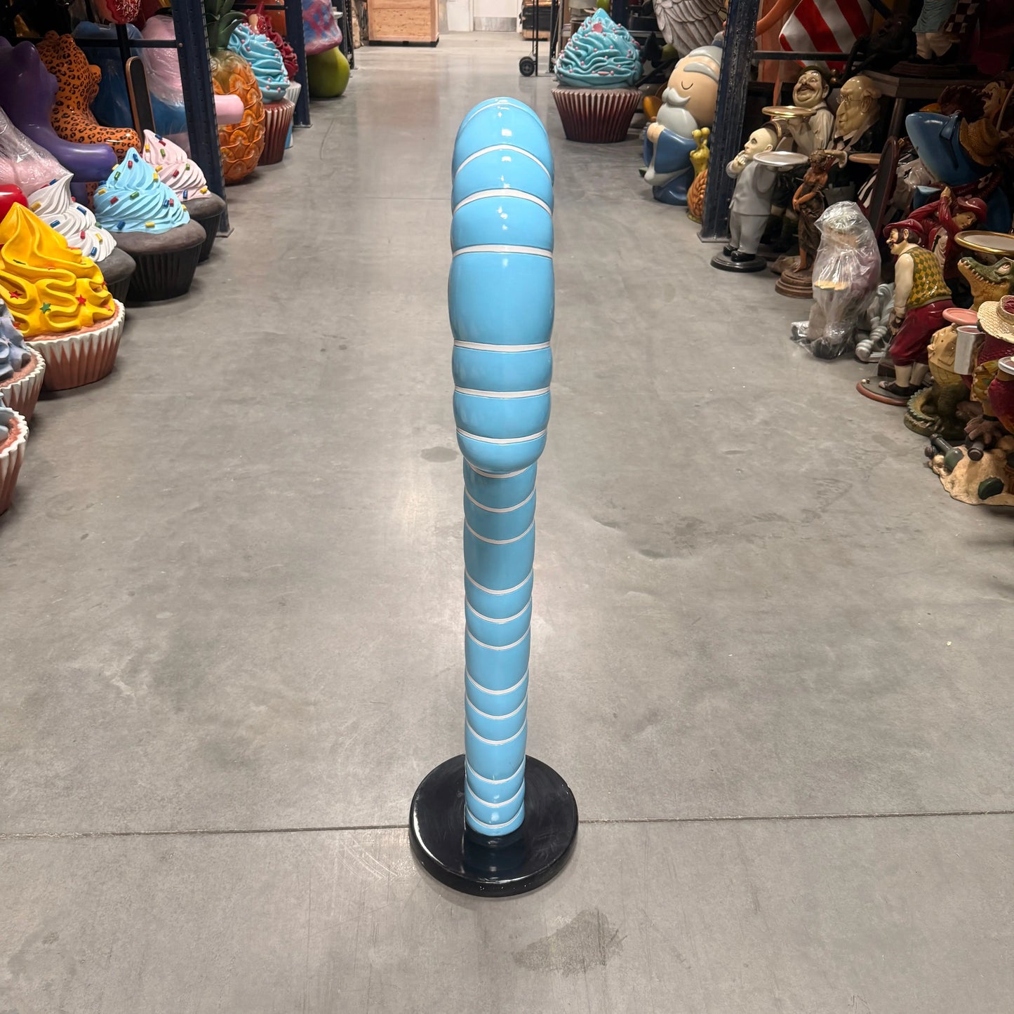 Small Blue Cushion Candy Cane Statue S0094B-160216-H