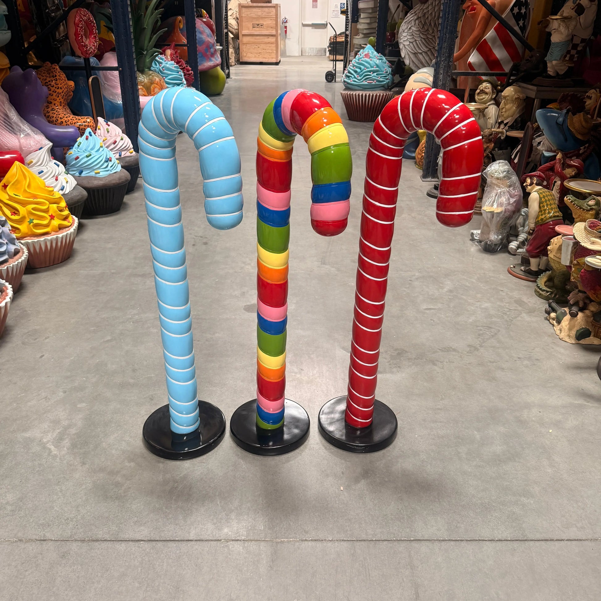Small Blue Cushion Candy Cane Statue S0094B-160216-H