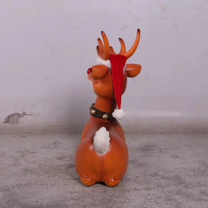 Laying Funny Reindeer Life Size Statue S0215-160234-H