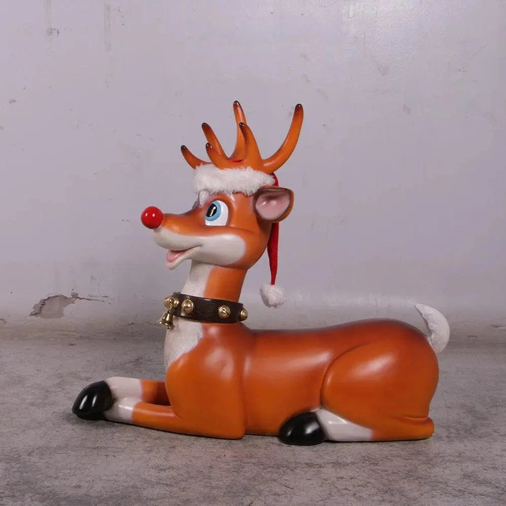 Laying Funny Reindeer Life Size Statue S0215-160234-H