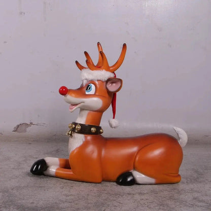 Laying Funny Reindeer Life Size Statue S0215-160234-H