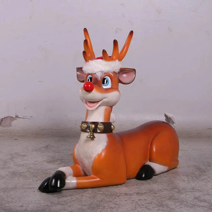 Laying Funny Reindeer Life Size Statue S0215-160234-H