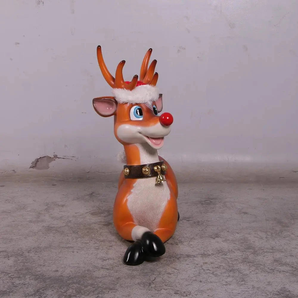 Laying Funny Reindeer Life Size Statue S0215-160234-H