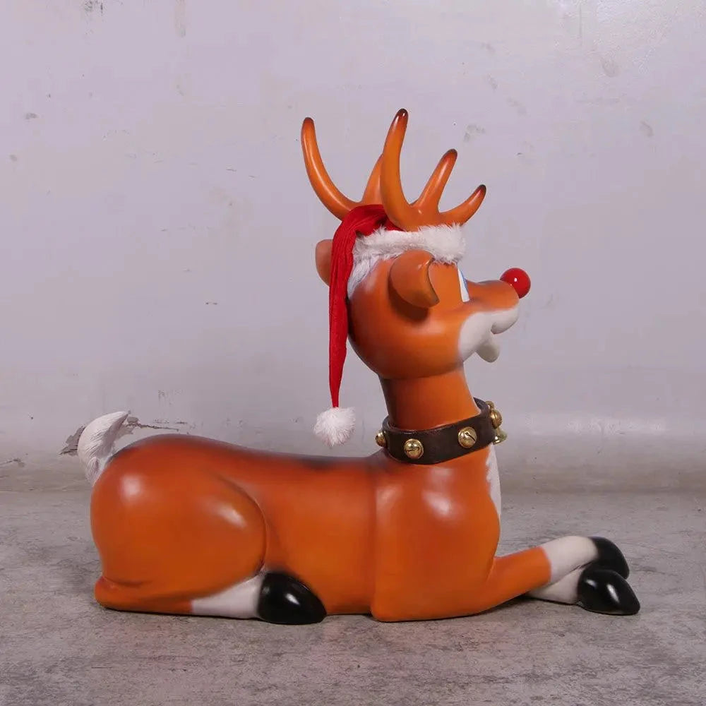 Laying Funny Reindeer Life Size Statue S0215-160234-H