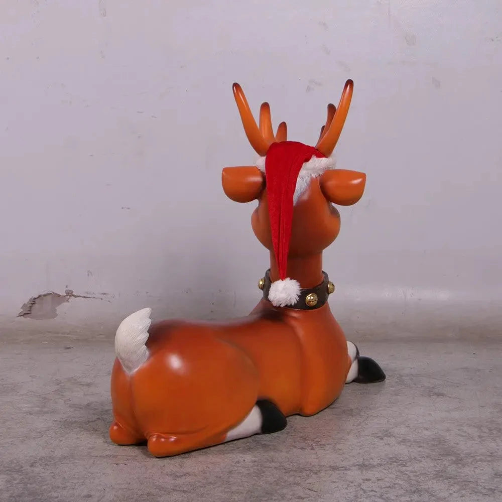 Laying Funny Reindeer Life Size Statue S0215-160234-H