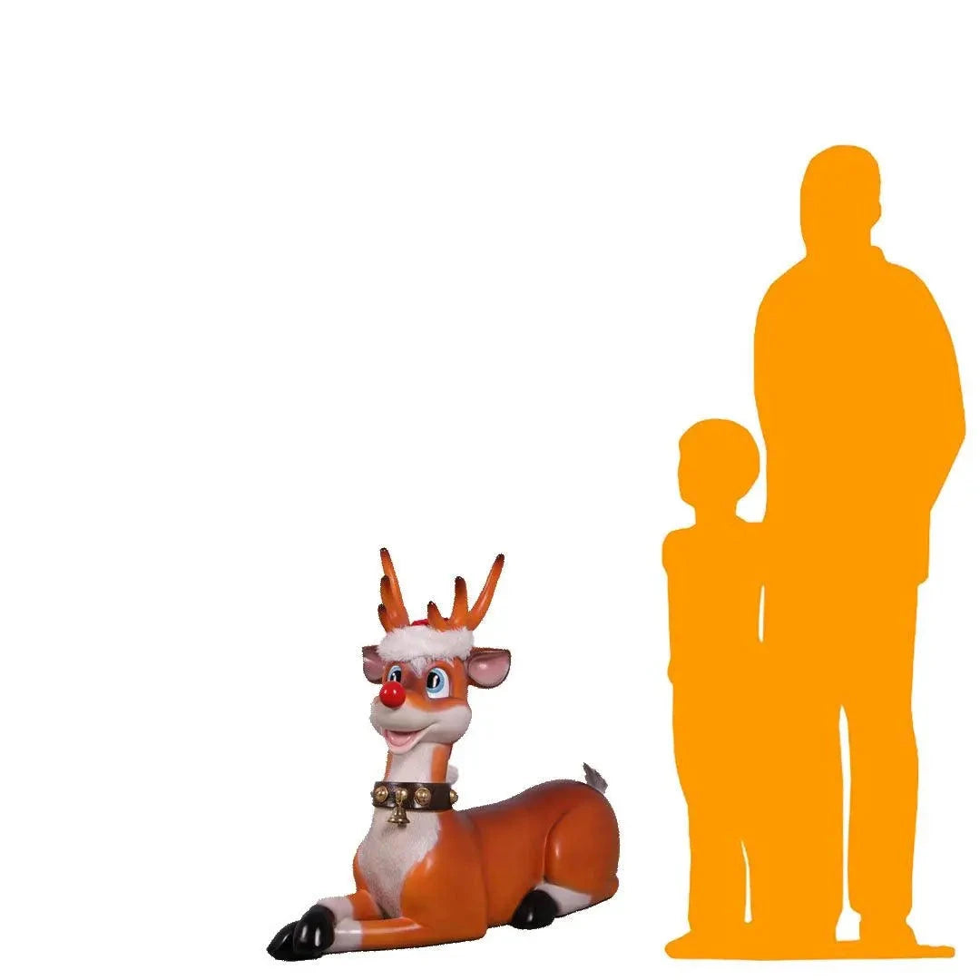 Laying Funny Reindeer Life Size Statue S0215-160234-H