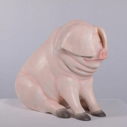 Comic Pig Sitting Statue