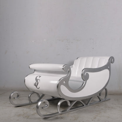 White Santa's Sleigh Photo Op Statue