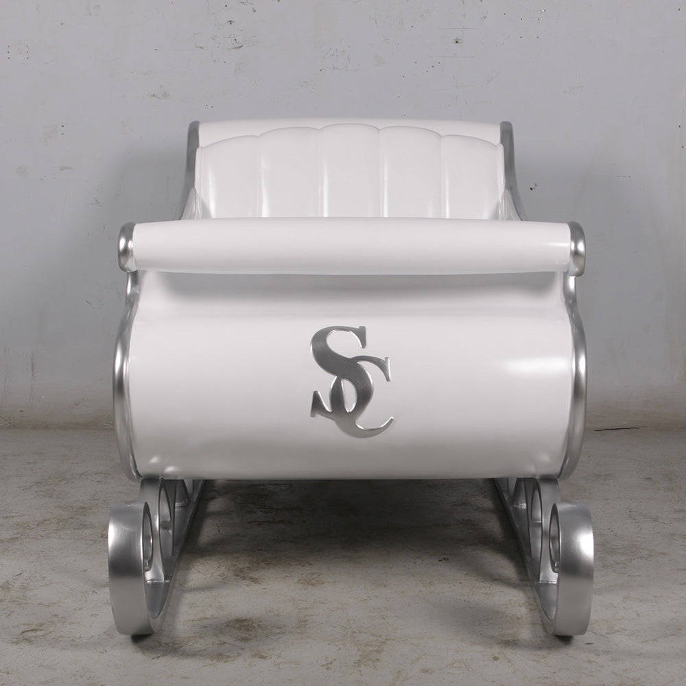 White Santa's Sleigh Photo Op Statue