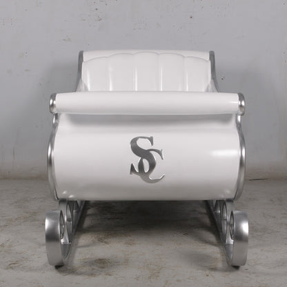 White Santa's Sleigh Photo Op Statue