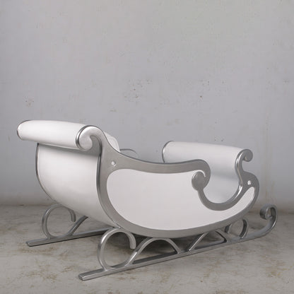 White Santa's Sleigh Photo Op Statue