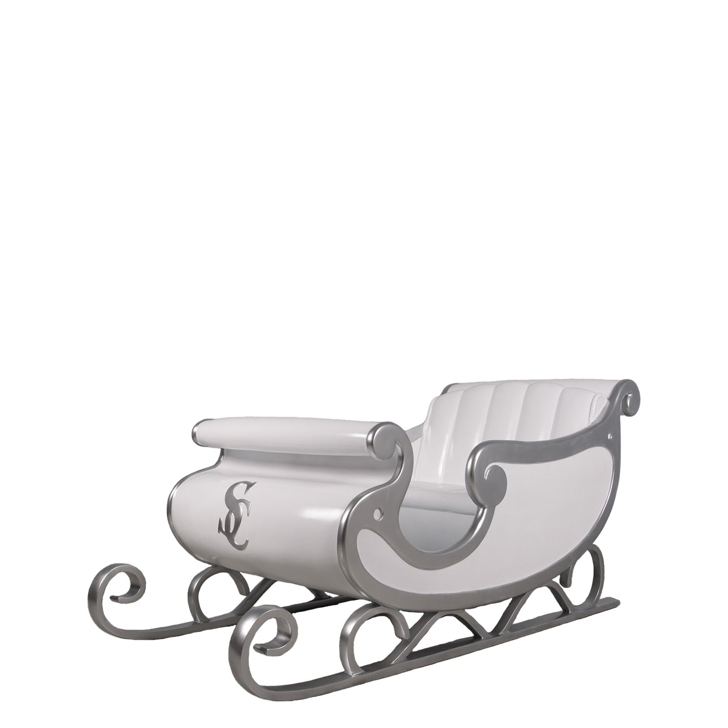 White Santa's Sleigh Photo Op Statue