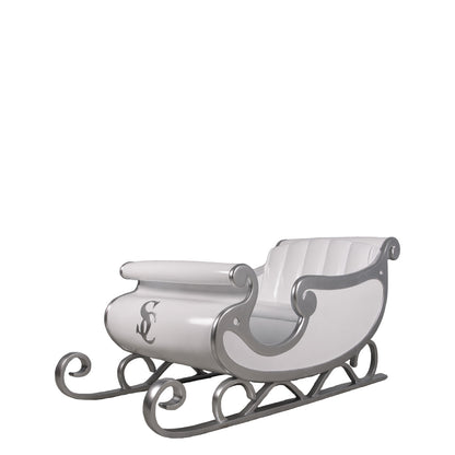 White Santa's Sleigh Photo Op Statue