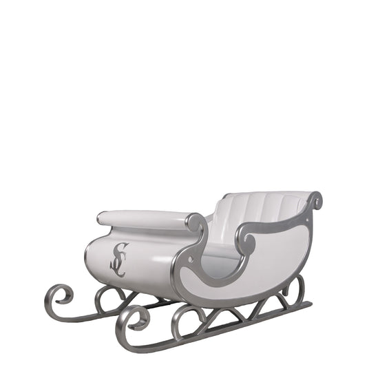 White Santa's Sleigh Photo Op Statue