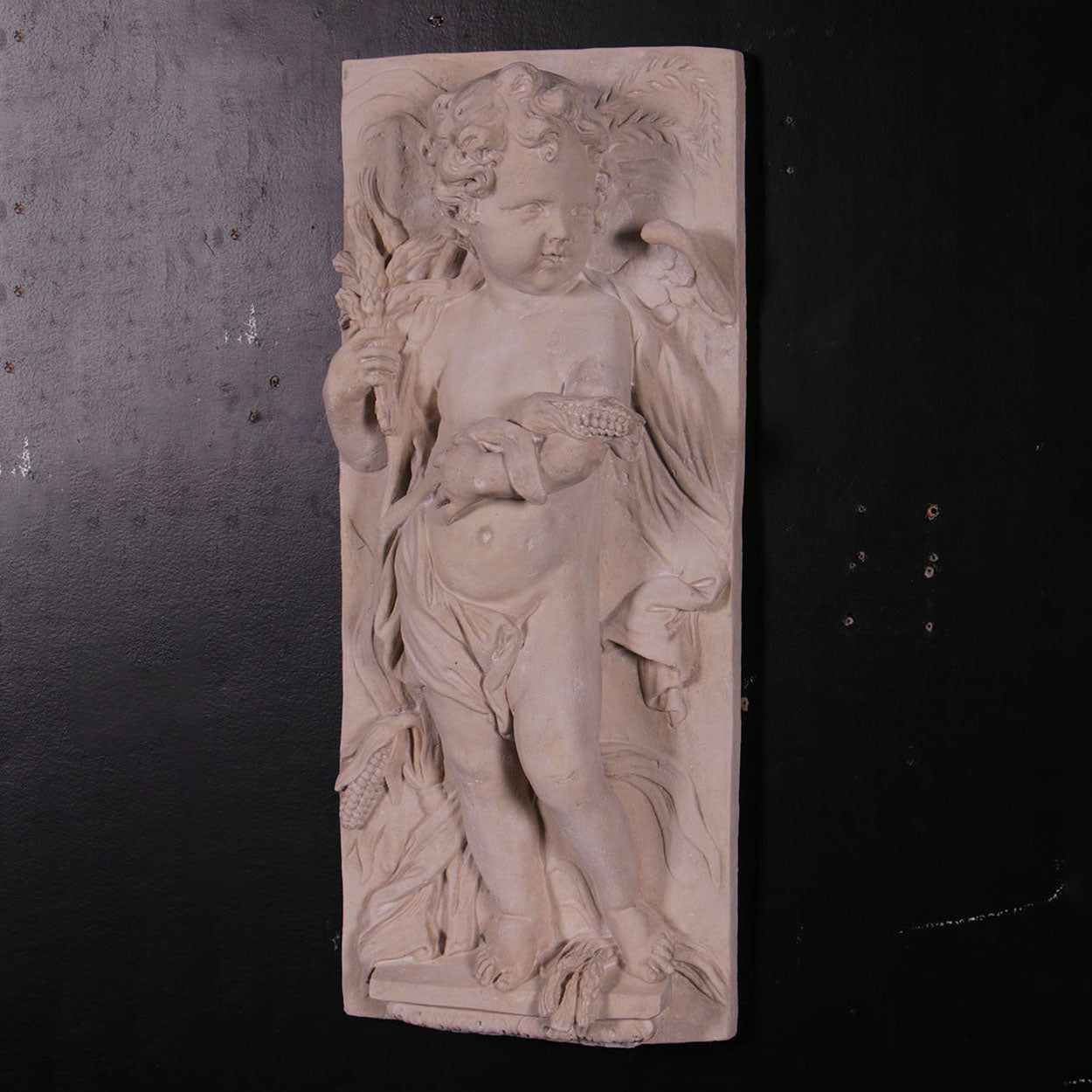 Stone Cherub Wall Panels Set of 2