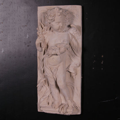Stone Cherub Wall Panels Set of 2