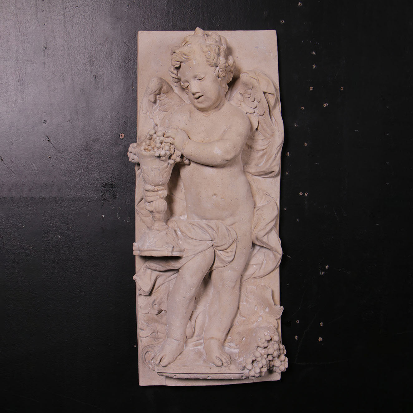 Stone Cherub Wall Panels Set of 2