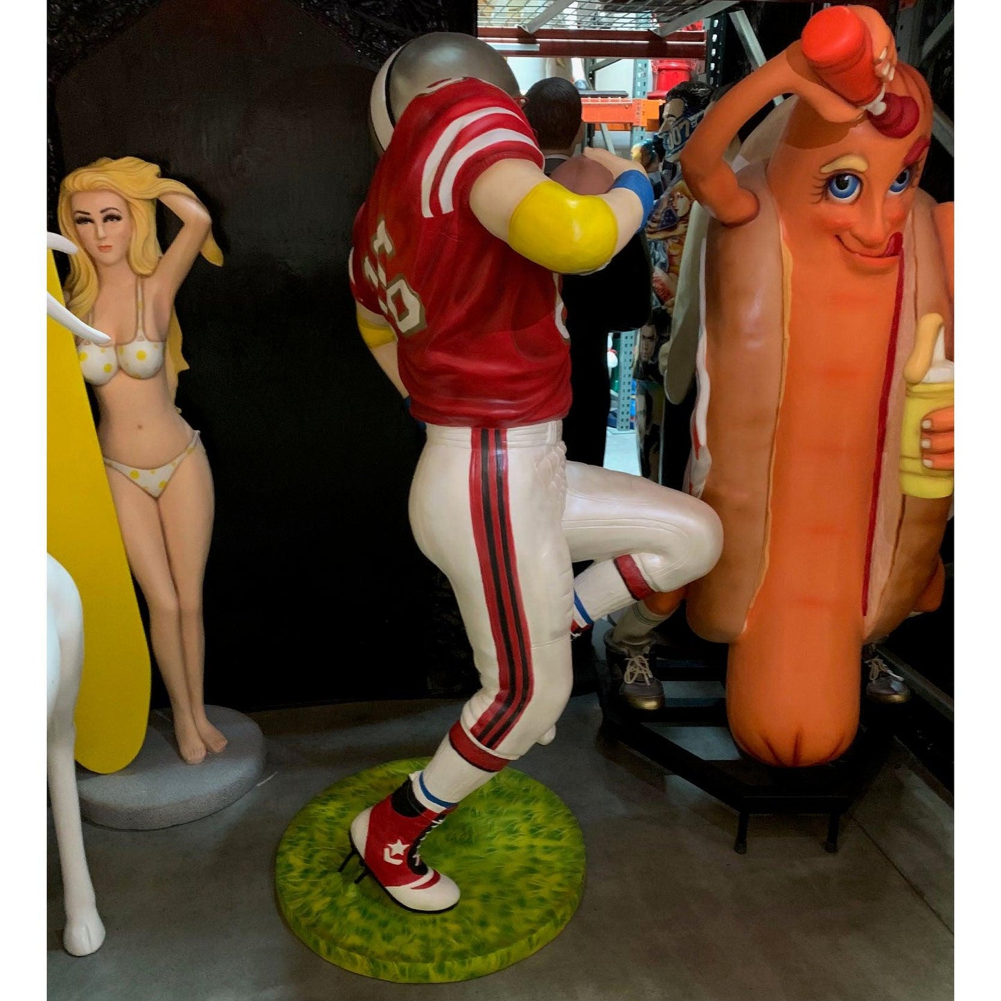 Football Player Life Size Statue - LM Treasures Prop Rentals 