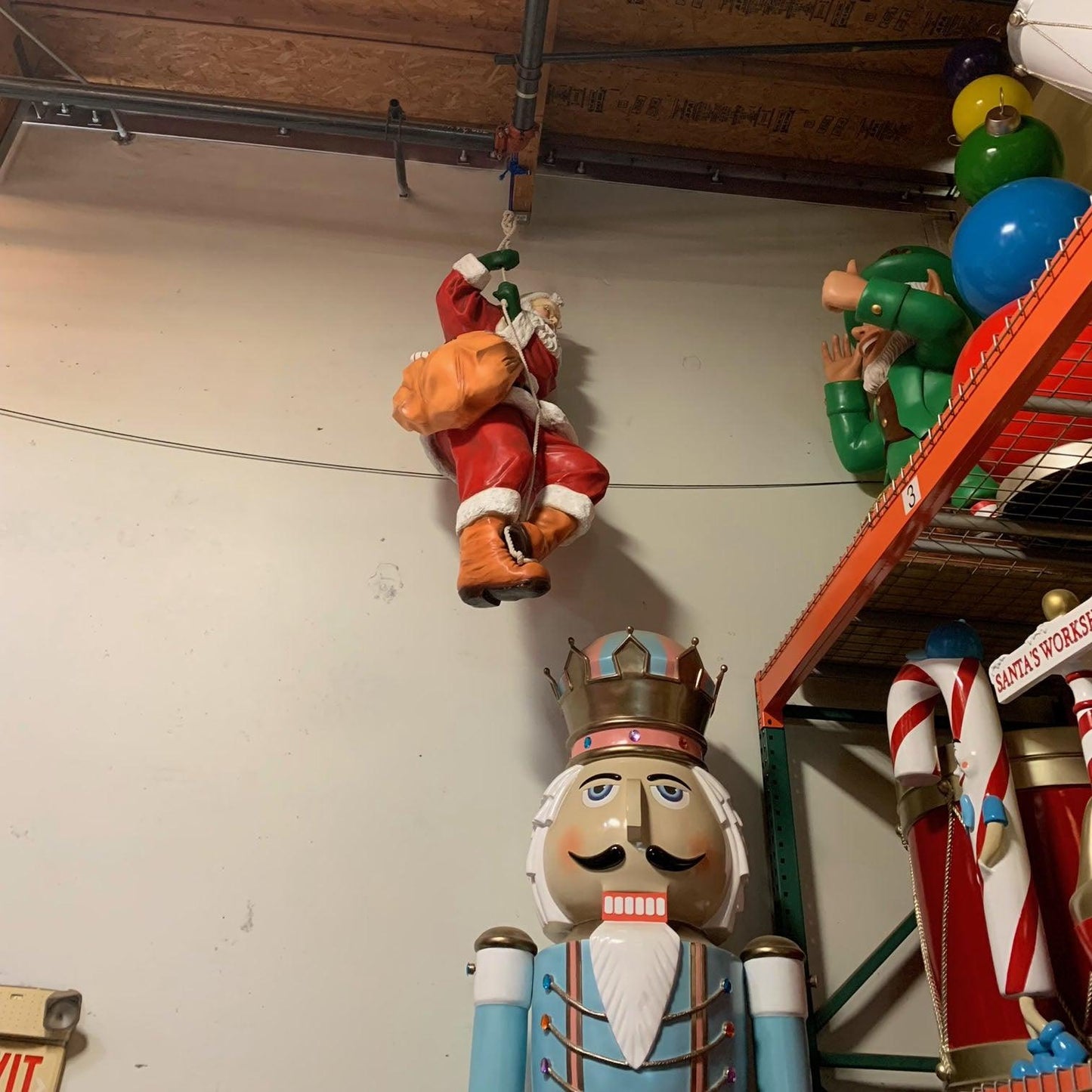 Santa On Rope Statue - LM Treasures Prop Rentals 