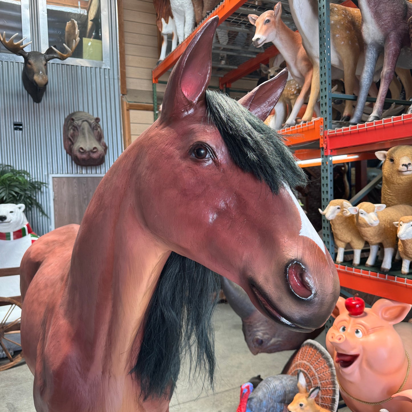 Brown Horse Statue