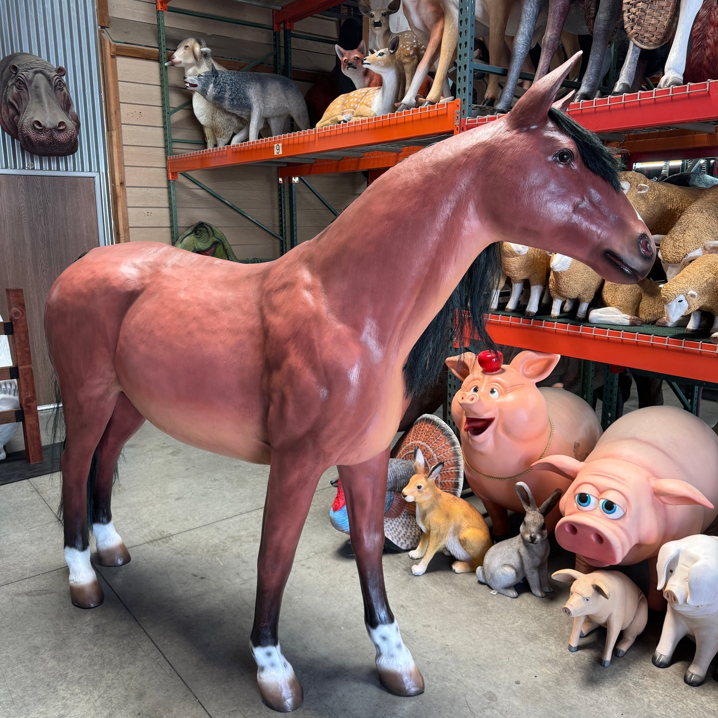 Brown Horse Statue