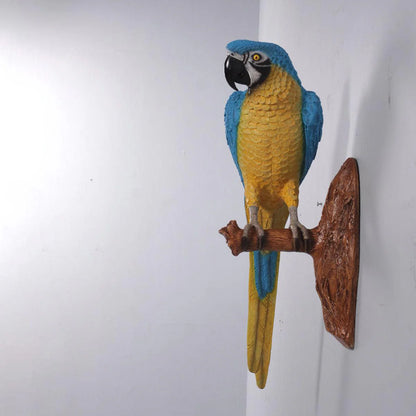 Blue Parrot On Branch Statue