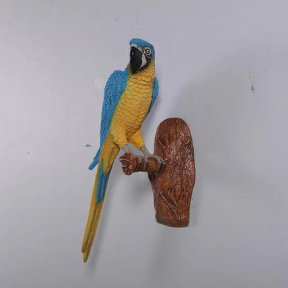 Blue Parrot On Branch Statue