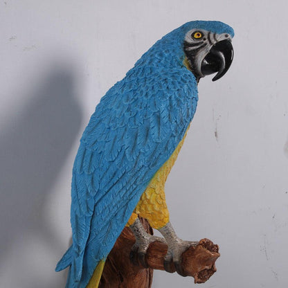 Blue Parrot On Branch Statue