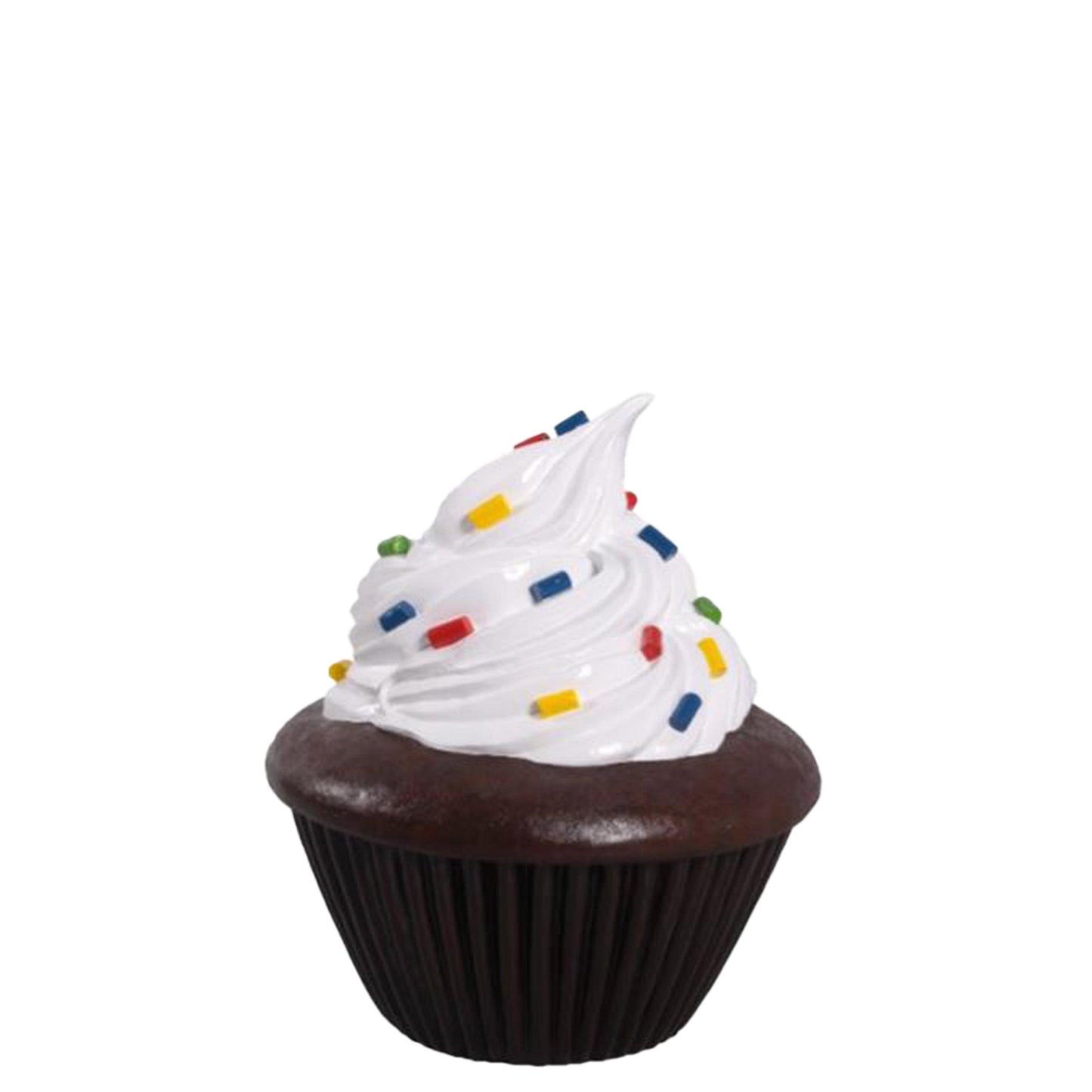 White Chocolate Cupcake Statue With Sprinkles - LM Treasures Prop Rentals 