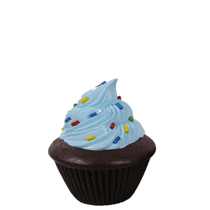 Blue Chocolate Cupcake Statue With Sprinkles - LM Treasures Prop Rentals 