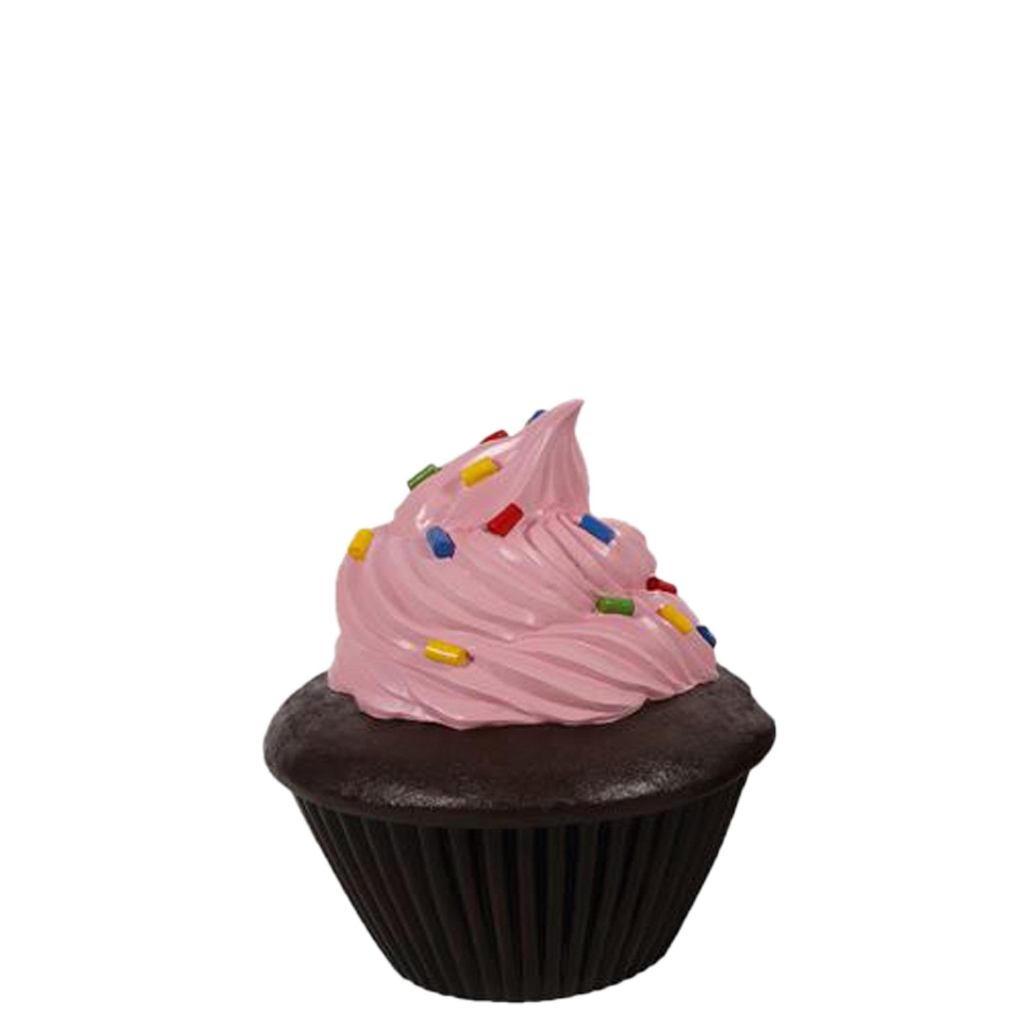 Pink Chocolate Cupcake Statue With Sprinkles