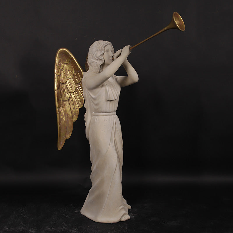 Stone Angel with Trumpet Statue
