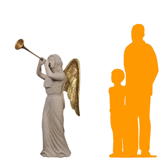 Stone Angel with Trumpet Statue