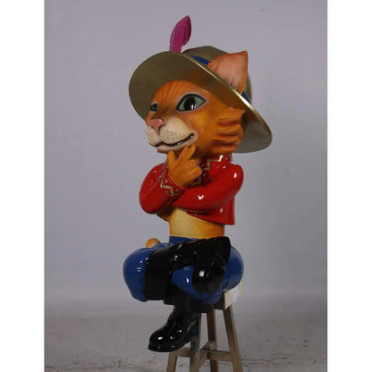 Comic Cat Sitting Life Size Statue