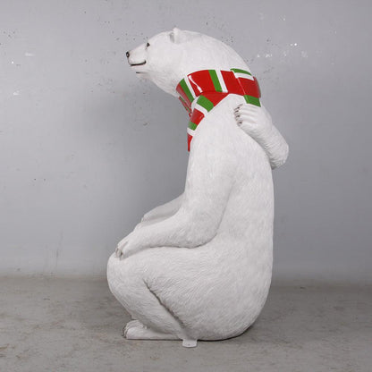 Polar Bear Bench Statue