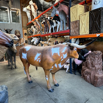 Texas Long Horn Life Size Statue