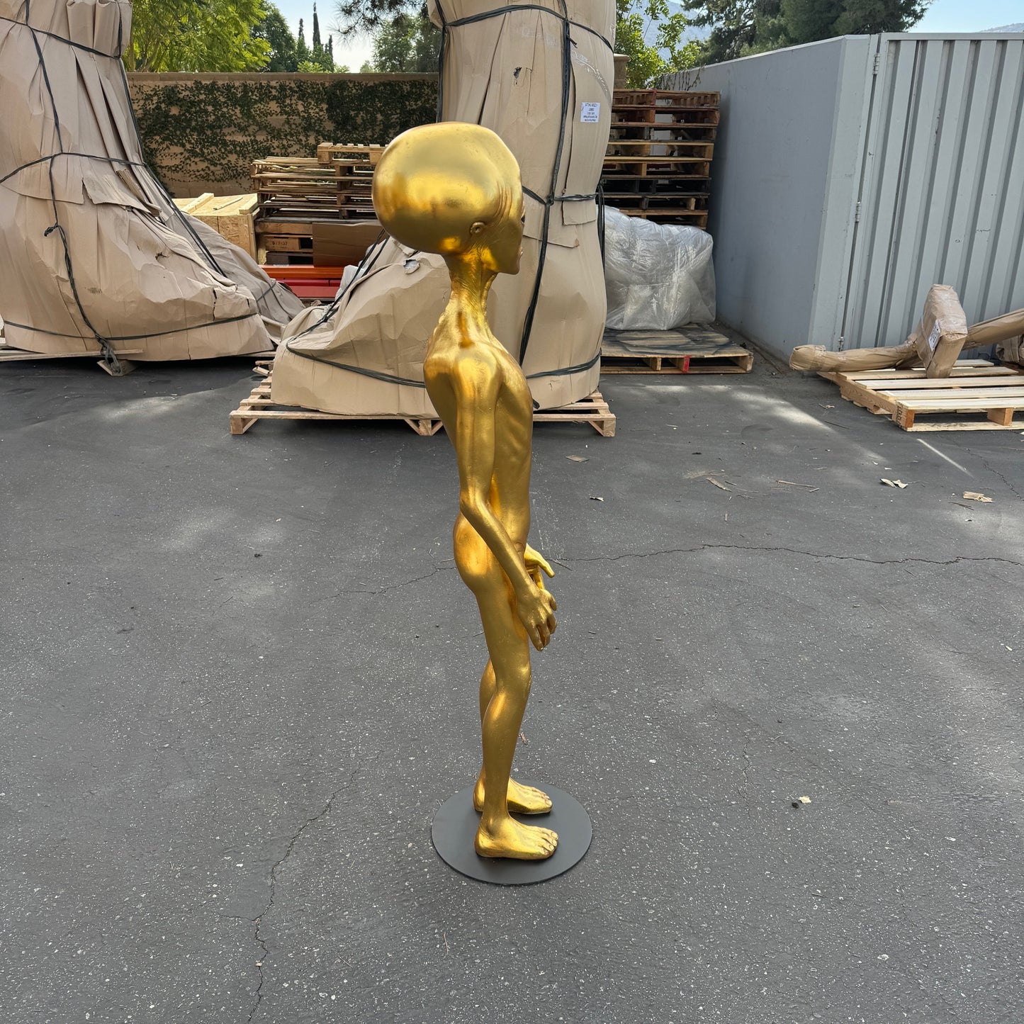 Gold Alien Roswell Life Size Statue