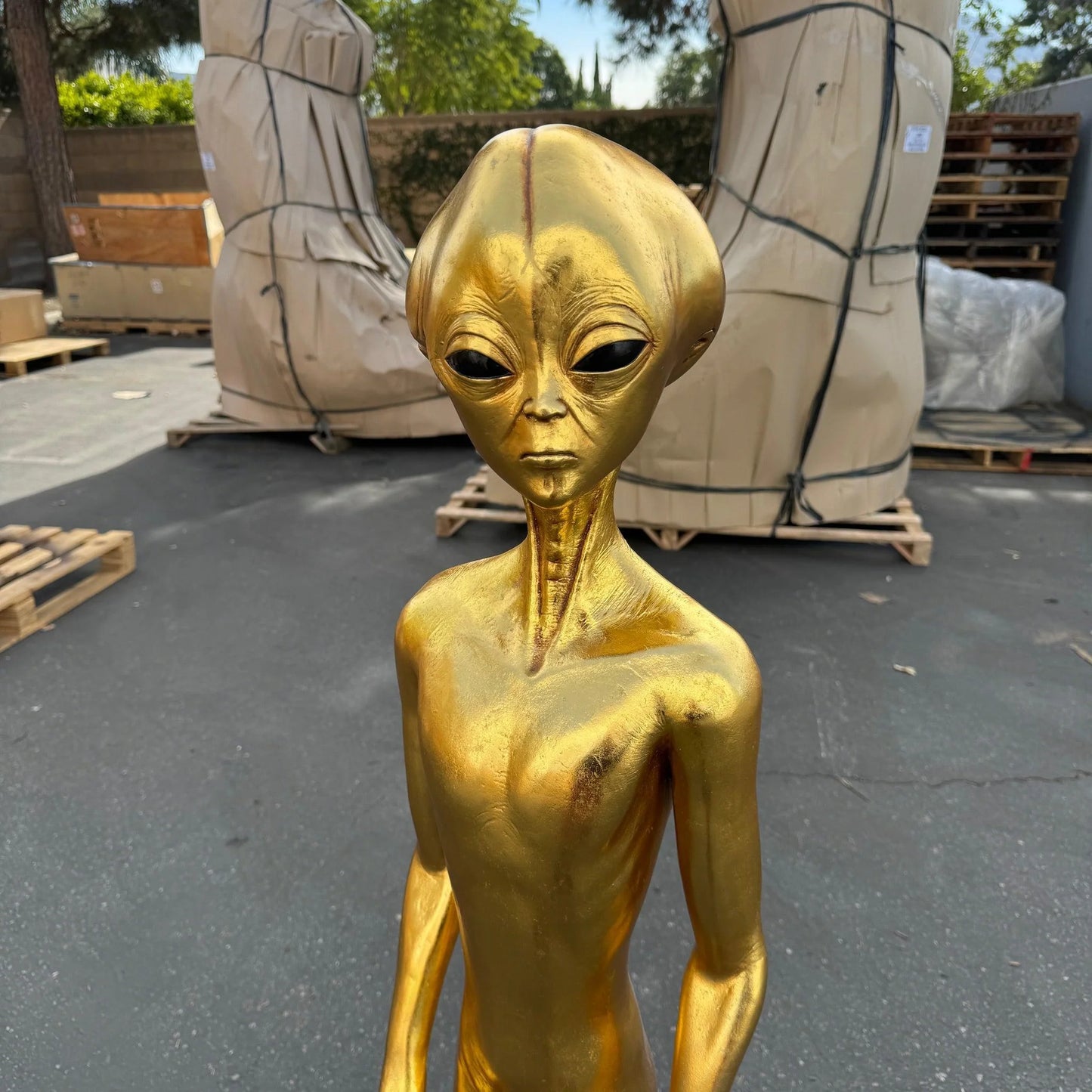 Gold Alien Roswell Life Size Statue