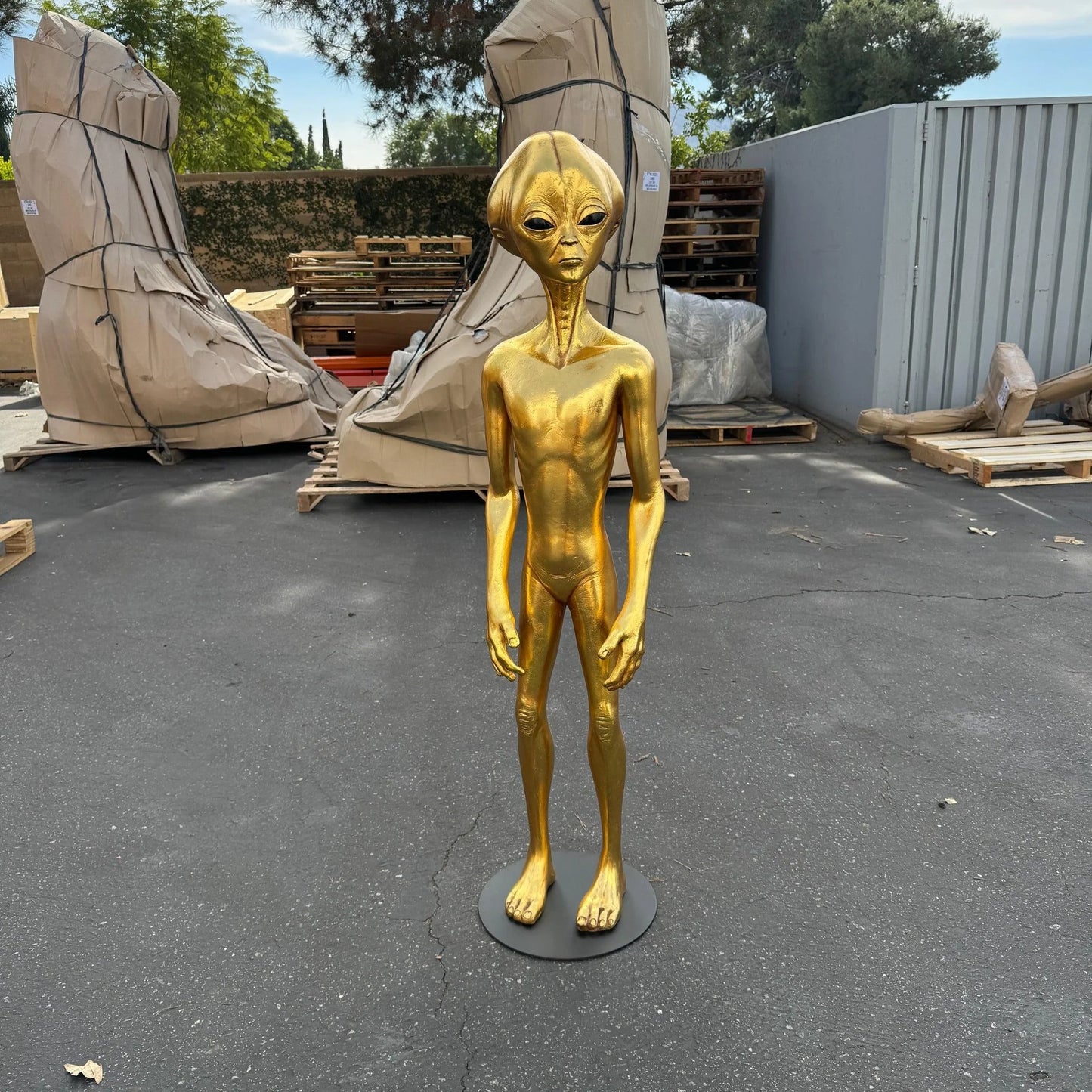 Gold Alien Roswell Life Size Statue