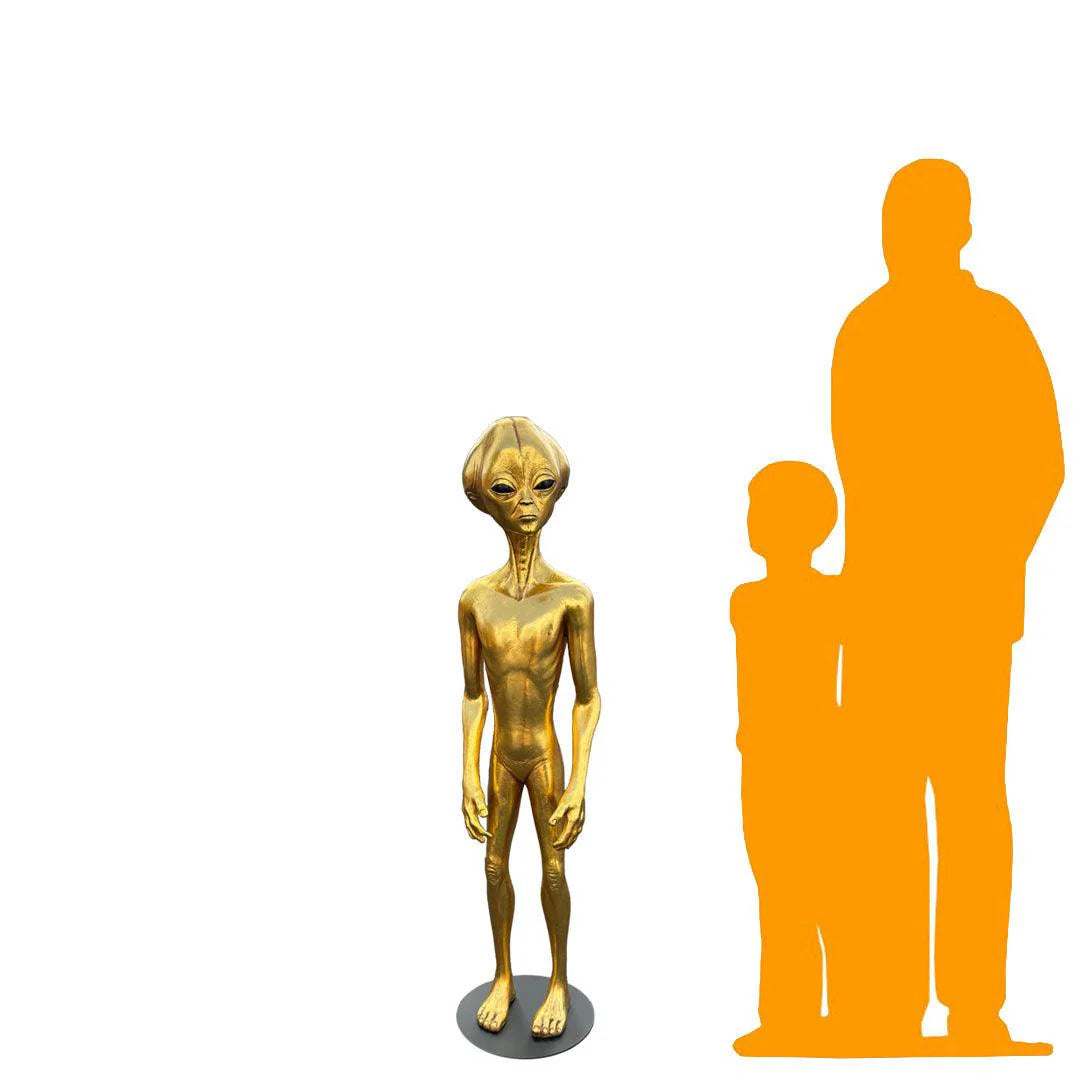 Gold Alien Roswell Life Size Statue